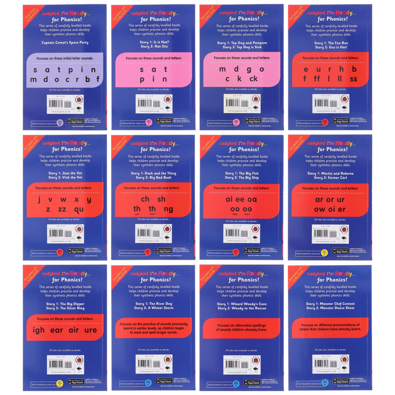 Ladybird I'm Ready for Phonics 12 Books Collection - Ages 5-7 - Paperback 5-7 Penguin Random House