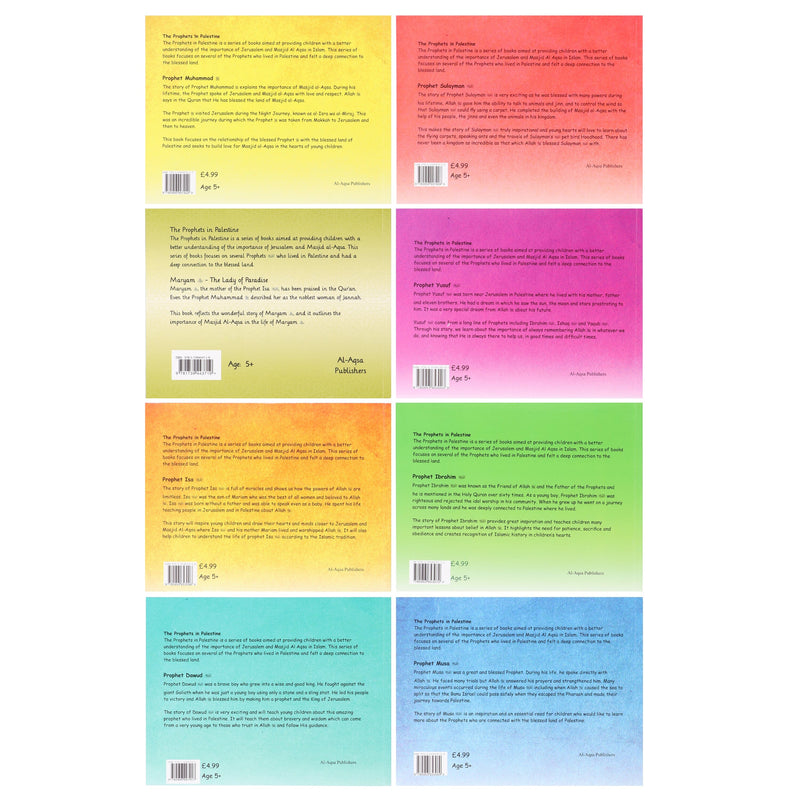 The Prophets In Palestine By Abu Huzayfa 8 Books Collection Set - Ages 5+ - Paperback 5-7 Al-Aqsa Publishers