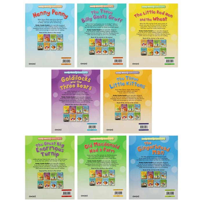 Ready Steady Readers by Lesley Smith 8 Books Collection Set - Ages 3+ - Paperback 0-5 Award Publications Ltd