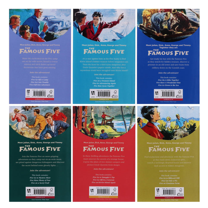 The Famous Five By Enid Blyton 6 Books 18 Story Collection - Ages 7-11 - Paperback 7-9 Hachette