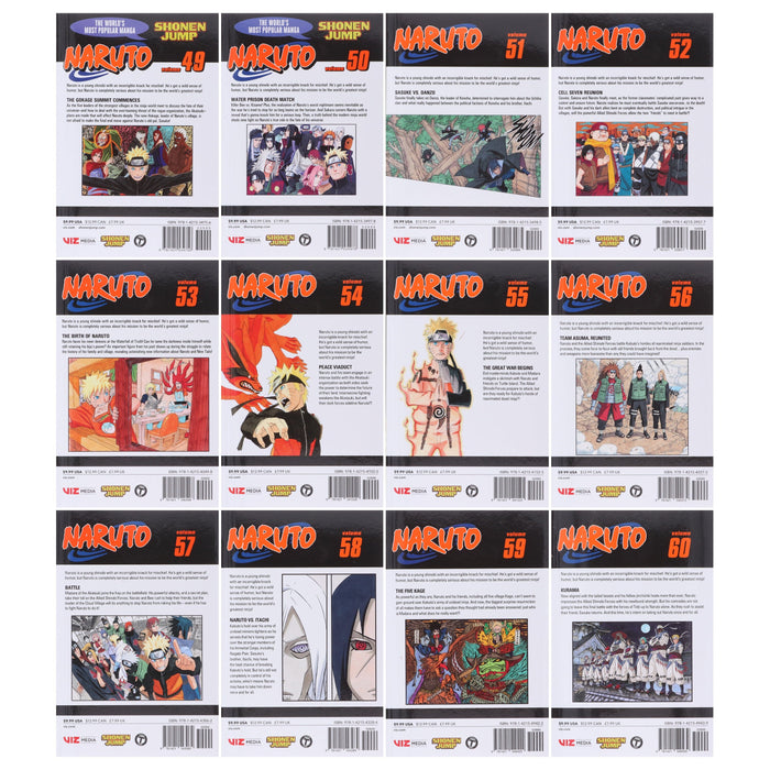 Naruto Box Set 3: Volumes 49-72 By Masashi Kishimoto - Manga - Paperback Graphic Novels Viz Media, Subs. of Shogakukan Inc