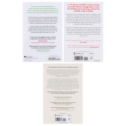 Atomic Habits, The Power of Habit & Good Habits, Bad Habits: 3 Books Collection Set - Non Fiction - Paperback Non-Fiction penguin/Macmillan