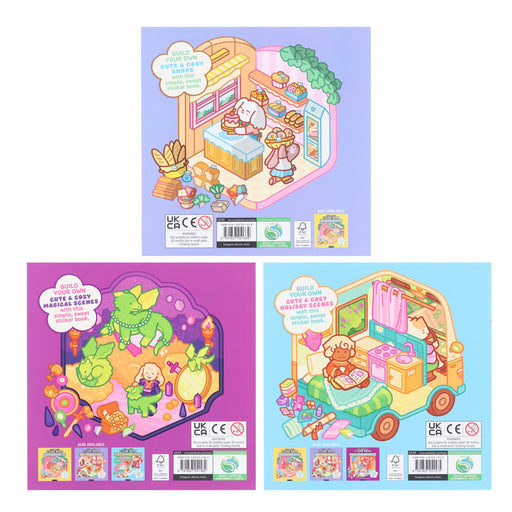 Cute & Cosy Sticker Rooms by Harry Alexander & Anna Guillet 3 Activity Books Set - Ages 6+ - Paperback 7-9 Buster Books