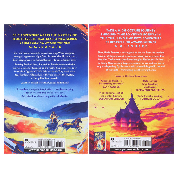 Time Keys Series by M. G. Leonard Illustrated 2 Books Collection Set - Ages 9-11 - Paperback 9-14 Macmillan