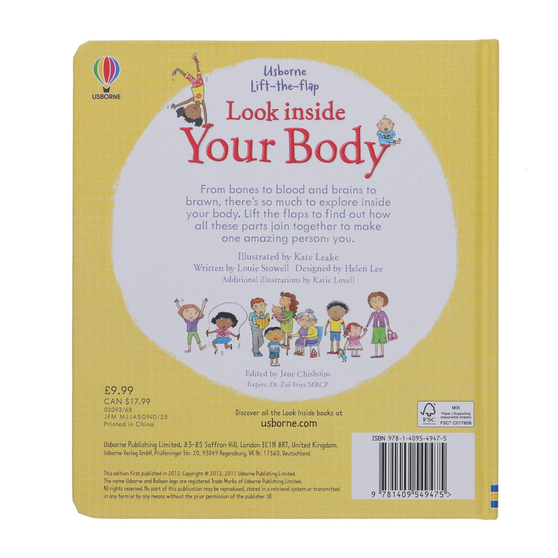 Usborne Lift-The-Flap: Look Inside Your Body by Louie Stowell - Ages 5-9 - Board books 5-7 Usborne Publishing Ltd