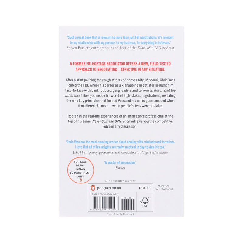 Never Split The Difference By Chris Voss & Tahl Raz - Non Fiction - Paperback Non-Fiction Penguin