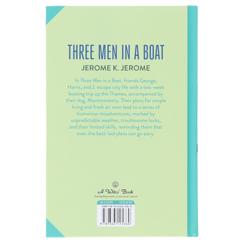 Three Men In A Boat by Jerome K. Jerome - Fiction - Sprayed edges Hardback Fiction Wilco Books