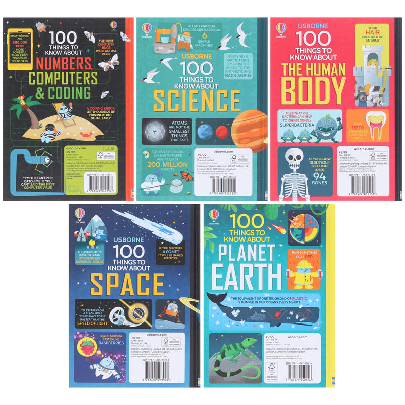 Usborne 100 Things to Know Collection 5 Books by Alex Frith, Jerome Martin & Alice James - Age 5-7 - Hardback 5-7 Usborne Publishing Ltd