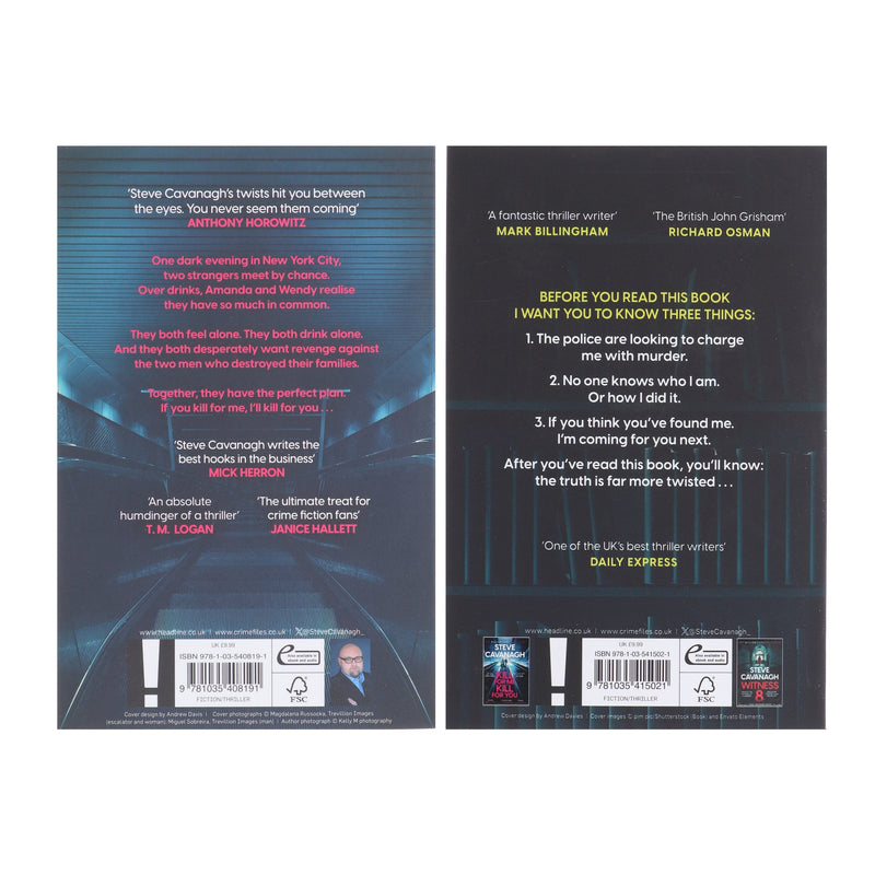 Steve Cavanagh Collection (Twisted & Kill For Me Kill For You) 2 Books Set - Fiction - Paperback Fiction Hachette
