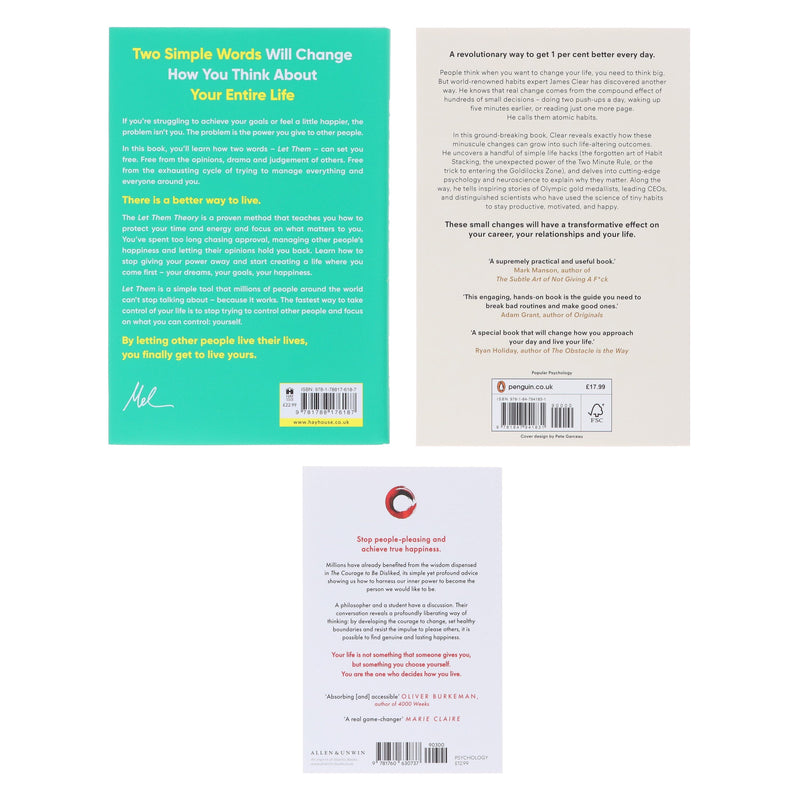 The Let Them Theory, Atomic Habits & The Courage To Be Disliked 3 Books Collection Set - Non Fiction - Paperback/Hardback Non-Fiction Hay House UK Ltd