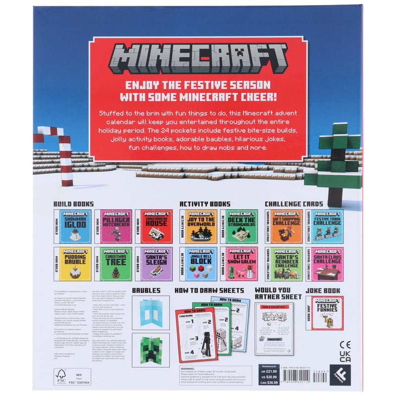 Minecraft Advent Calendar: 24 Days of Builds, Challenges, Jokes and Activities: 24 Mini Books Collection - Ages 6+ - Hardback 5-7 Harpercollins Publisher