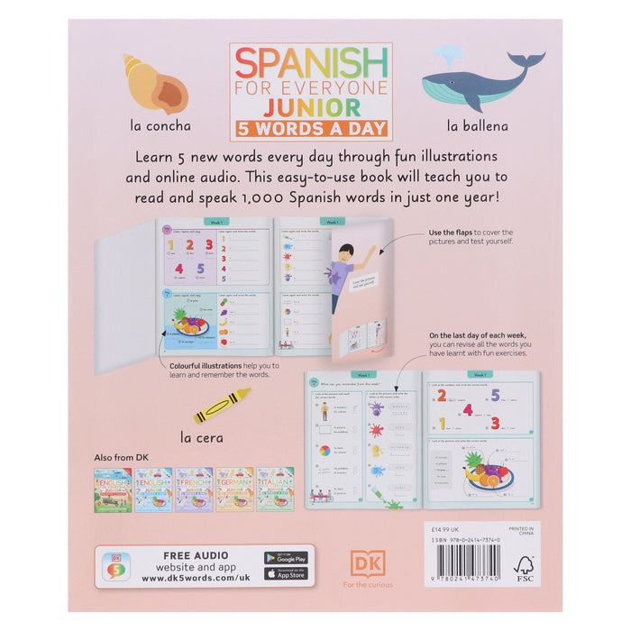 Spanish for Everyone Junior 5 Words a Day - Ages 6-9 - Flexibound 7-9 Penguin Random House