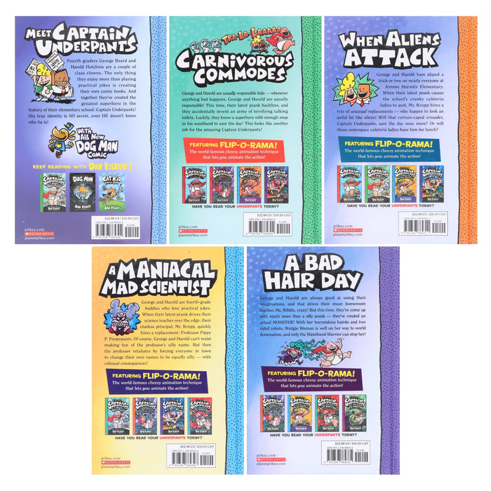 The Captain Underpants Colossal Color Collection Epic Graphic Novels 5 Books Set - Ages 7-10 - Hardback Graphic Novels Scholastic