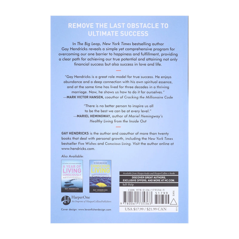 The Big Leap: Conquer Your Hidden Fear and Take Life to the Next Level by Gay Hendricks - Non Fiction - Paperback Non-Fiction HarperCollins Publishers