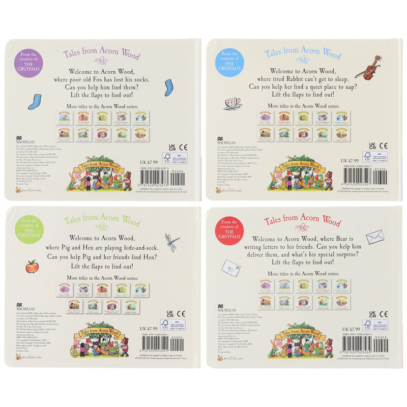 Tales From Acorn Wood Series by Julia Donaldson (A lift-the-flap book) 4 Books Collection Set - Ages 2+ - Board Book 0-5 Pan Macmillan