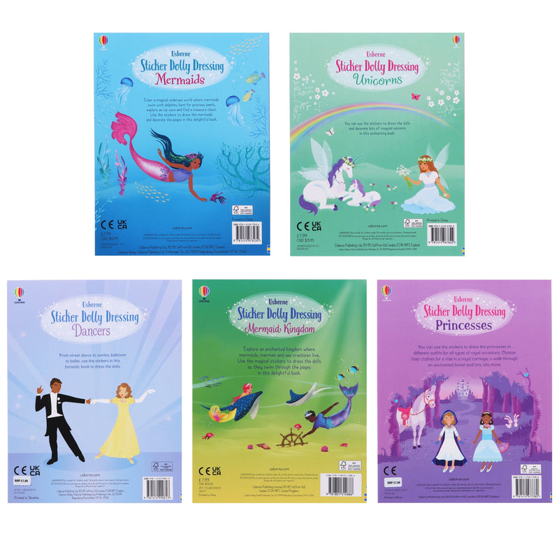 Usborne Sticker Dolly Dressing By Fiona Watt 5 Books Collection Set - Ages 3-8 - Paperback 5-7 Usborne Publishing Ltd