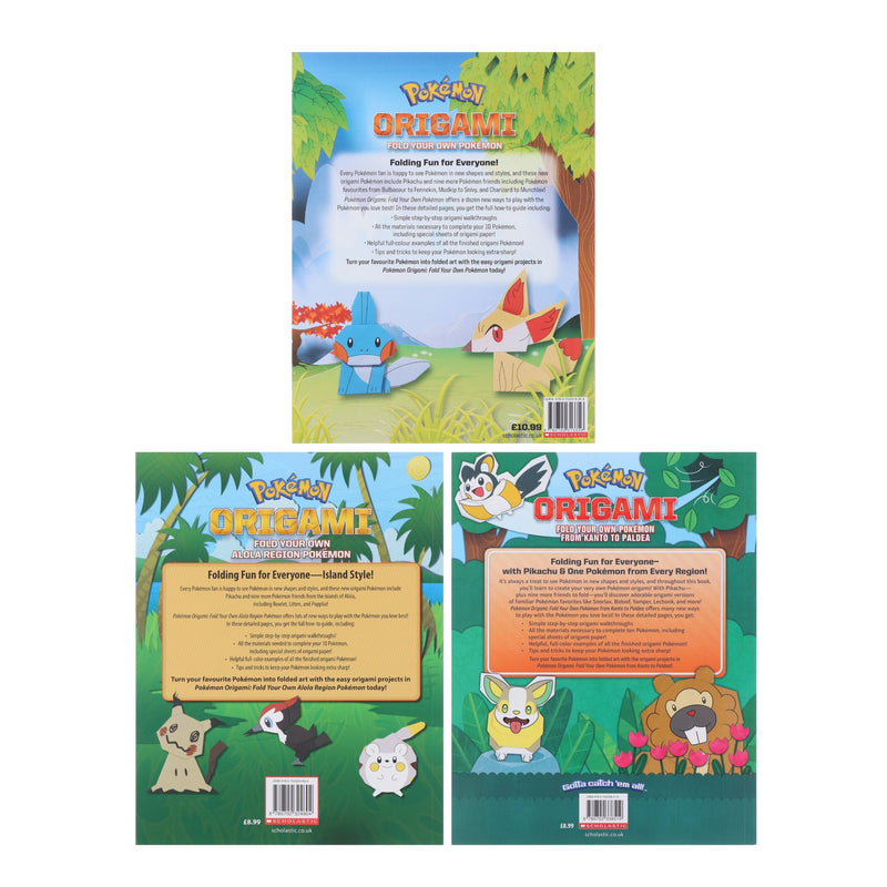 Pokemon Origami: Fold Your Own Pokemon 3 Activity Books Collection Set - Ages 7-9 - Paperback 7-9 Scholastic