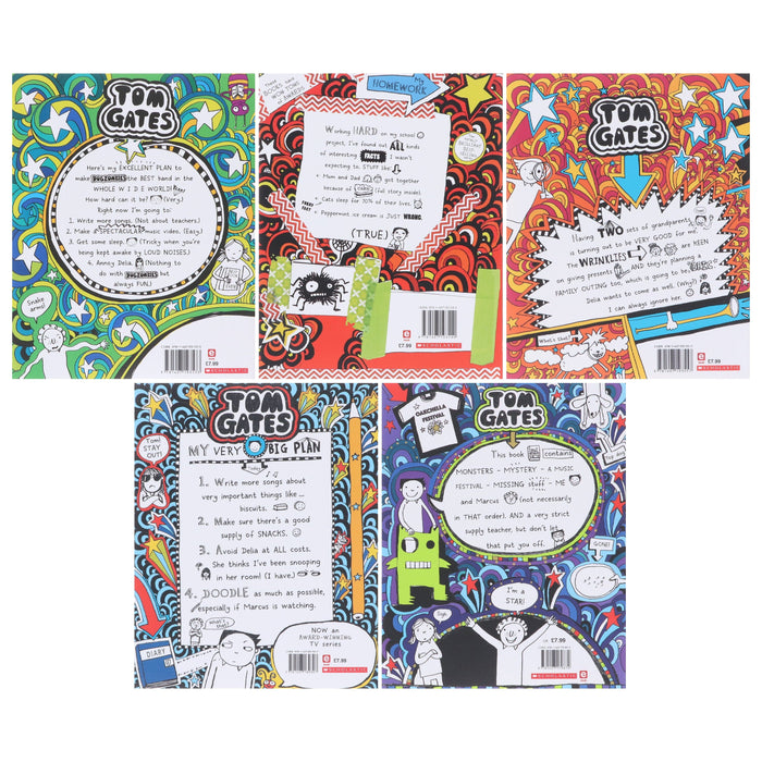 Tom Gates by Liz Pichon: Books 11-15 Collection Set - Ages 7-9 - Paperback 7-9 Scholastic