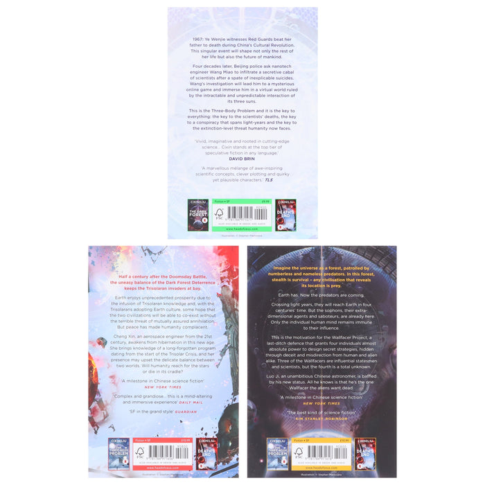 The Three Body Problem by Cixin Liu: Remembrance of Earth's Past Trilogy 3 Books Collection Set - Fiction - Paperback Fiction Head of Zeus