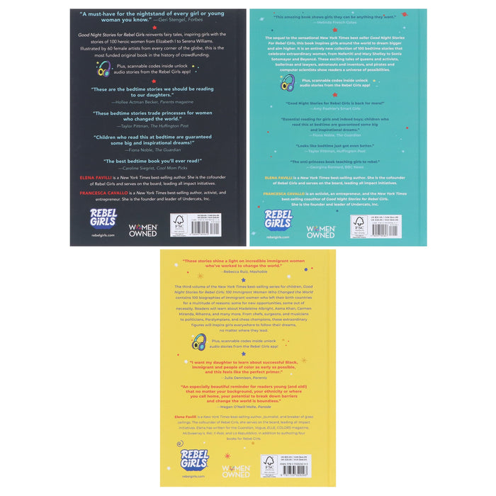 Good Night Stories for Rebel Girls 3 Books Collection Set - Ages 8-13 - Hardback 9-14 Rebel Girls Inc