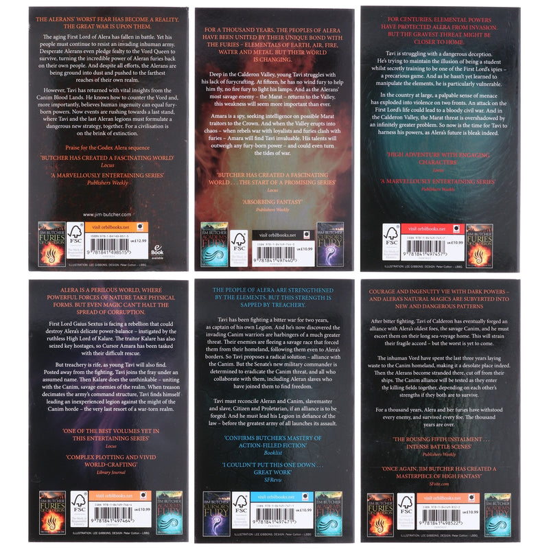 The Codex Alera by Jim Butcher: Books 1-6 Complete Collection Set - Fiction - Paperback Fiction Hachette