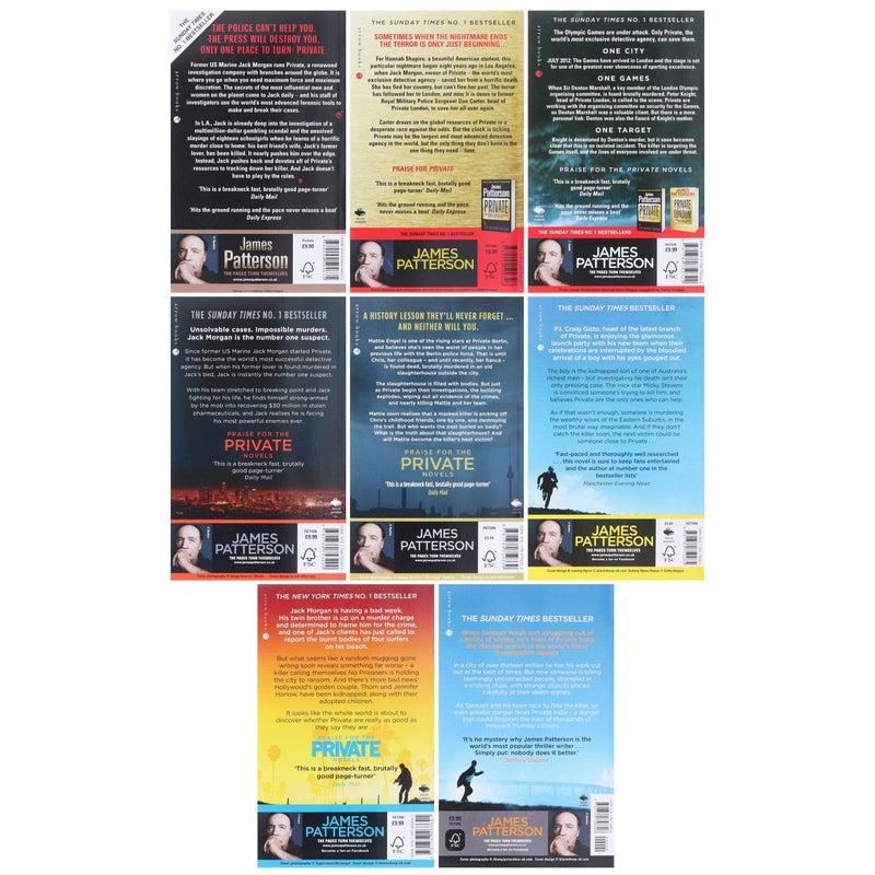Private Series (Books 1-8) by James Patterson 8 Books Collection Set - Fiction - Paperback Fiction Penguin Random House