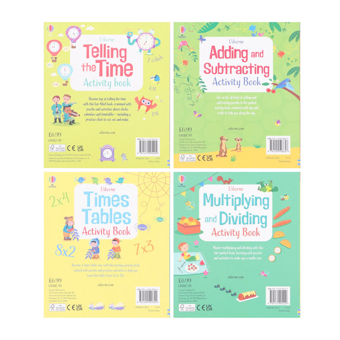 Usborne Maths Activity Series 4 Books Collection Set - Ages 5-9 - Paperback 5-7 Usborne Publishing Ltd