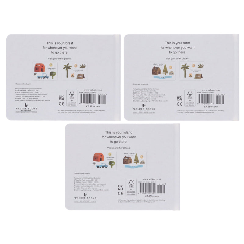 Your Places: A Trio of Board Books for the Youngest of Children by Jon Klassen 3 Books Collection Set - Ages 2-7 - Board Book 0-5 Walker Books