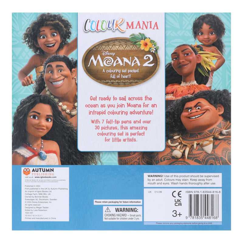 Disney Moana 2: Colourmania: A Colouring Set Packed Full of Heart! - Ages 4-6 - Paperback 3-5 Autumn Publishing