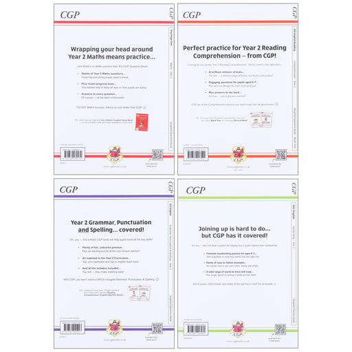 CGP KS1 (Year 2) Targeted Question and Practice Bundle 4 Books Collection Set - Ages 6-7 - Paperback 5-7 Coordination Group Publications Ltd (CGP)