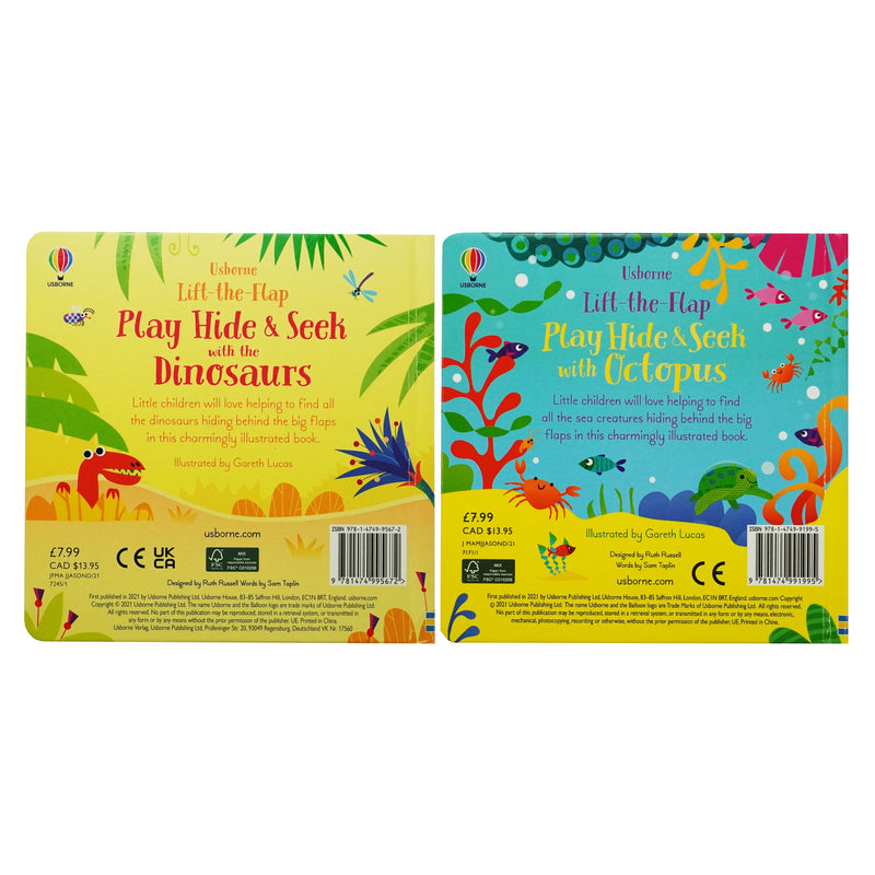Usborne Lift-The-Flap Play Hide & Seek Series By Sam Taplin 2 Books Collection - Ages 0-5 - Board Book 0-5 Usborne Publishing Ltd