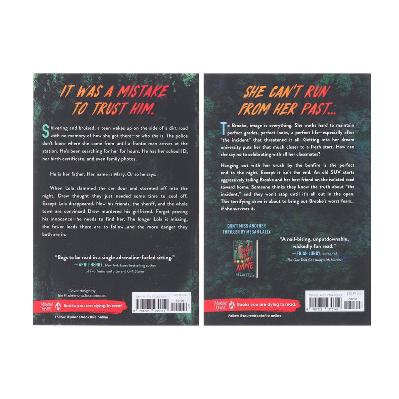 That's Not My Name & No Place Left to Hide By Megan Lally: 2 Books Collection Set - Ages 14+ - Paperback Fiction Sourcebooks