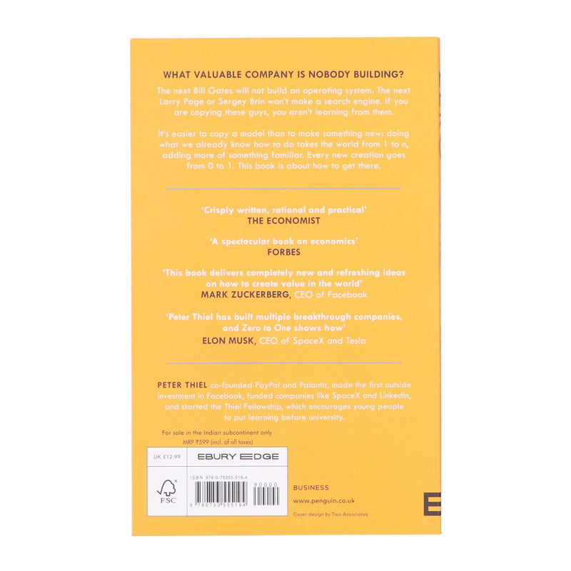 Zero to One: Notes on Start Ups, or How to Build the Future by Blake Masters & Peter Thiel - Non Fiction - Paperback Non-Fiction Penguin
