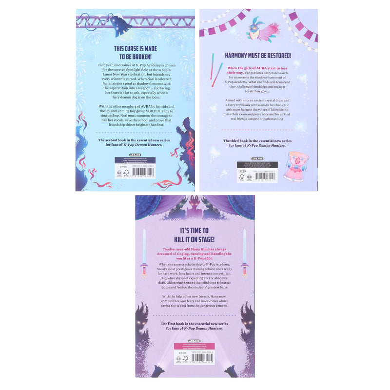 K-Pop Academy Series by Mina Finch 3 Books Collection Set - Ages 8+ - Paperback 7-9 Simon & Schuster
