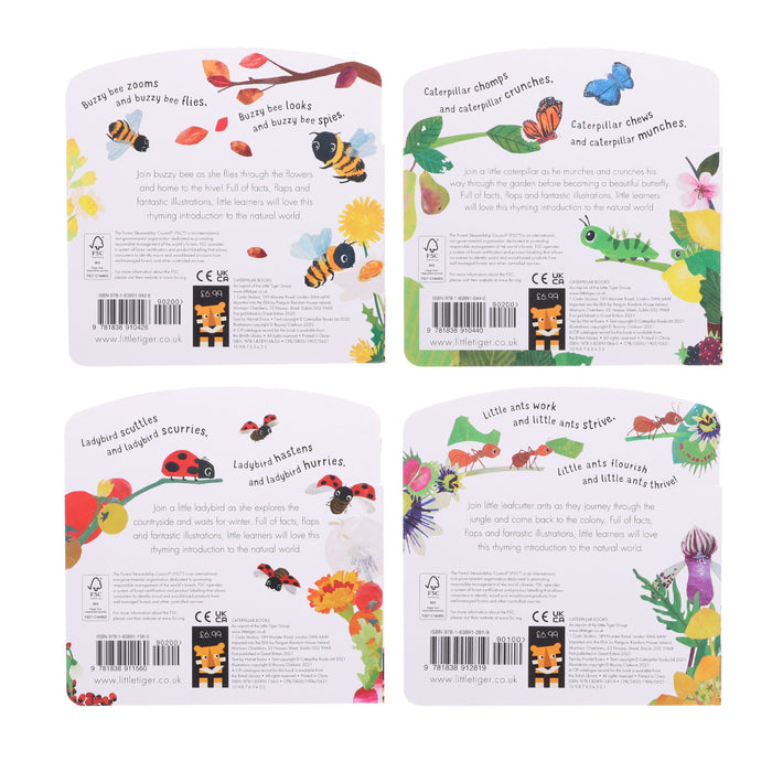 First Nature 4 Books Childrens Collection Set (ANT, BEE, CATERPILLAR & LADYBIRD) By Harriet Evans - Ages 0-5 - Board Book 0-5 Little Tiger Press Group