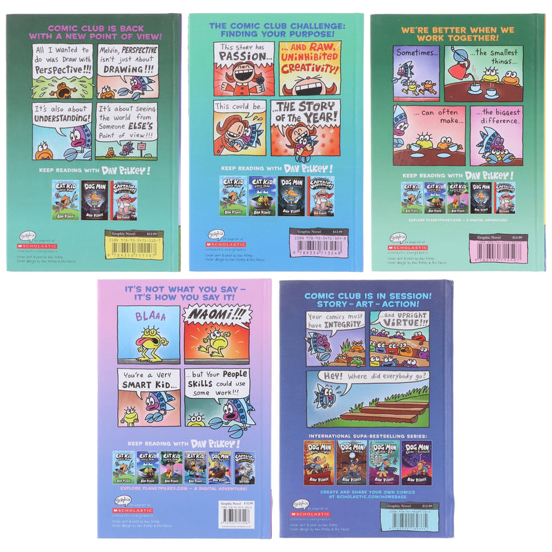 Cat Kid Comic Club by Dav Pilkey 5 Books Collection Set - Graphic Novels - Ages 7-12 - Hardback Graphic Novels Scholastic
