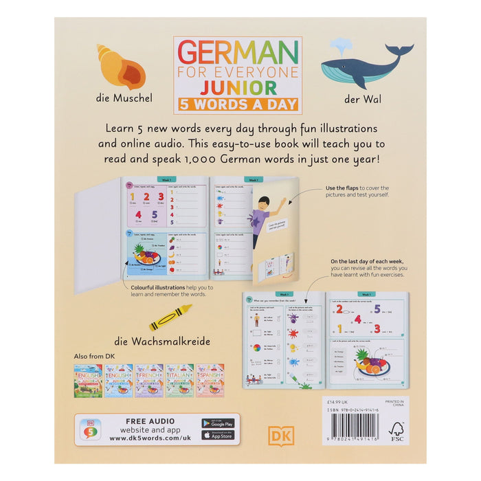German for Everyone Junior 5 Words a Day: Learn and Practise 1,000 German Words - Ages 6-9 - Flexibound 5-7 Penguin Random House