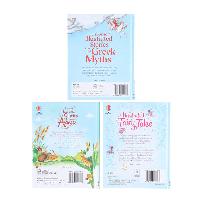 Usborne Illustrated Fairy Tales, Stories from Aesop & Stories from the Greek Myths Collection: 3 Books Set - Ages 5+ - Hardback 5-7 Usborne Publishing Ltd