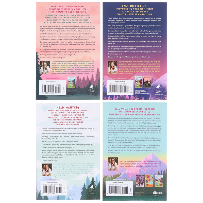 Mountain Men Matchmaker Series by Amy Daws 4 Book Sprayed Edges Collection Set - Fiction - Paperback Fiction Mira Books