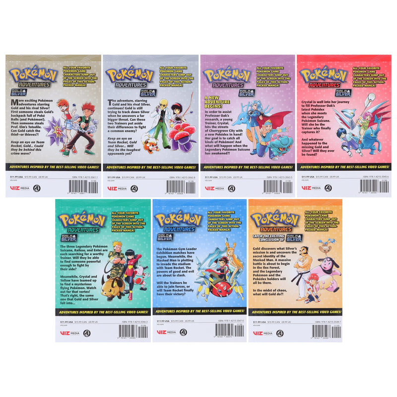 Pokemon Adventures (Vols. 8-14) Gold & Silver Box Set by Hidenori Kusaka - Manga - Paperback Graphic Novels Viz Media, LLC