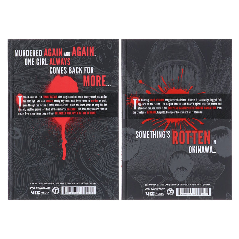 Junji Ito Collection (Gyo & Tomie) 2 Books Deluxe Edition Set - Manga - Hardback Graphic Novels Viz Media, LLC