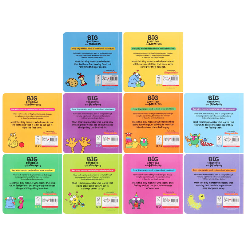 Big Emotions Tiny Monsters Manners, Behaviours & Feelings 10 Books Collection Box Set - Ages 3-5 - Board Book 0-5 Sweet Cherry Publishing