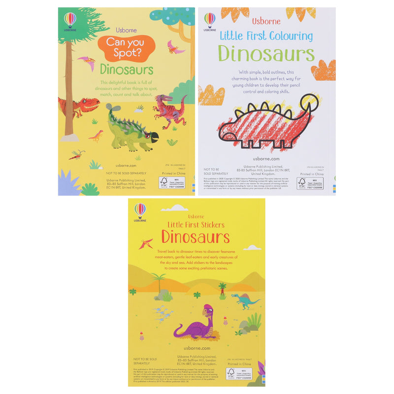 Usborne: My Dinosaur Activity Pack 3 Books Box Set and Over 200 Stickers - Ages 3+ - Paperback 3-5 Usborne Publishing Ltd