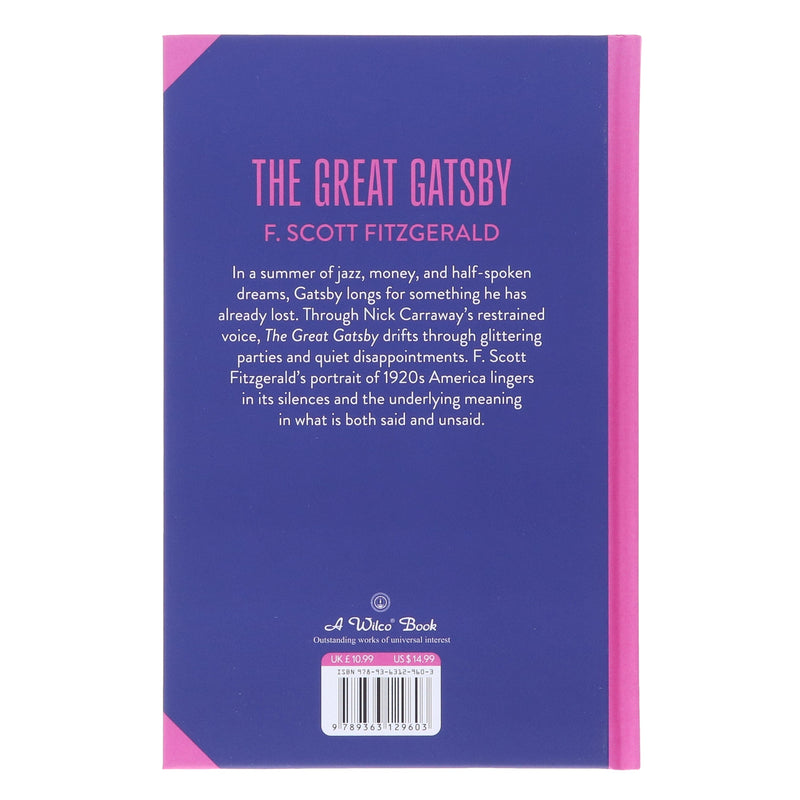 The Great Gatsby by F. Scott Fitzgerald - Fiction- Sprayed Edges Hardback Fiction Wilco Books