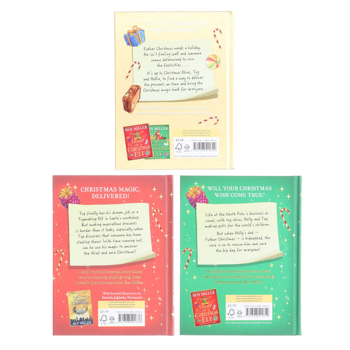 Christmas Elf Chronicles Series by Ben Miller 3 Books Collection Set - Ages 7+ - Hardback 7-9 Simon & Schuster