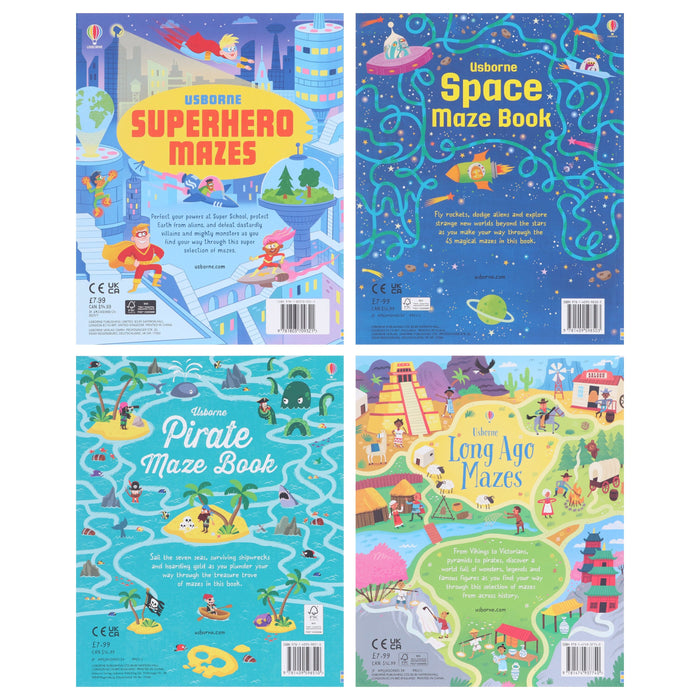 Usborne Maze Series By Sam Smith & Kirsteen Robson 4 Books Collection Set - Ages 5-8 - Paperback 5-7 Usborne Publishing Ltd