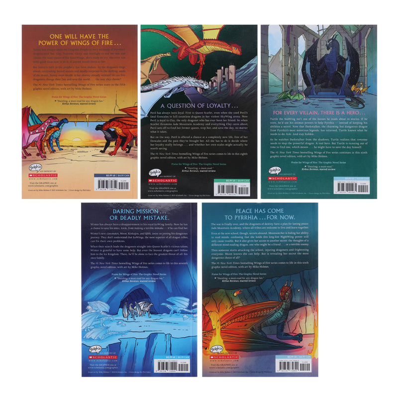 Wings of Fire Graphix Series (Book 5-9) By Tui T. Sutherland: Graphic Novels 5 Books Collection Set - Ages 8-12 - Paperback Graphic Novels Scholastic