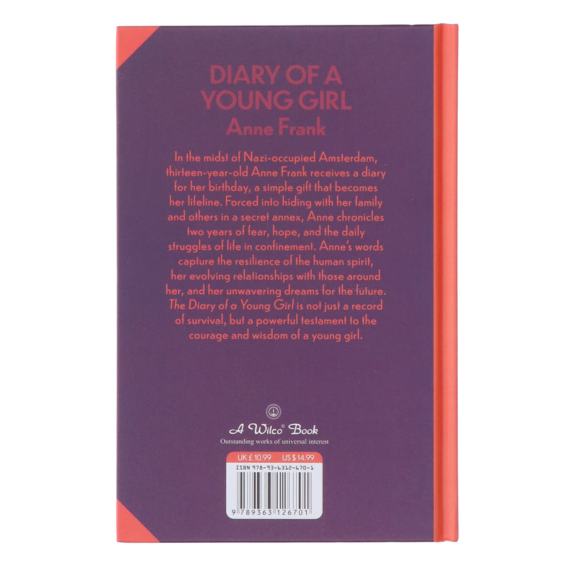 Diary Of A Young Girl Book by Anne Frank: A Heartfelt Journey of Courage and Resilience With Sprayed Edges - Non Fiction - Hardback Non-Fiction Wilco Books