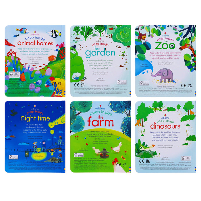 Peep Inside Complete 6 Books Collection By Usborne - Ages 2+ - Board Books 0-5 Usborne Publishing Ltd