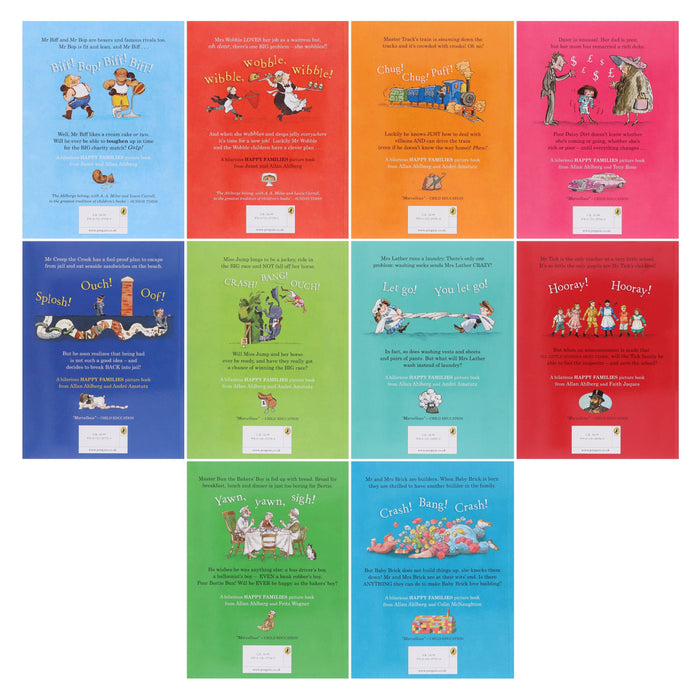 Happy Families Series by Allan Ahlberg & Others Illustrated 10 Books Collection Set - Ages 5-7 - Paperback 5-7 Penguin Random House